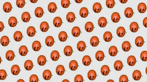 Rotating Array Halloween Pumpkins Animation, Background, on Alpha Channel, Loop 库存影片 250920696