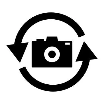 Rotating arrow and camera icon. Vectors. Stock Illustration