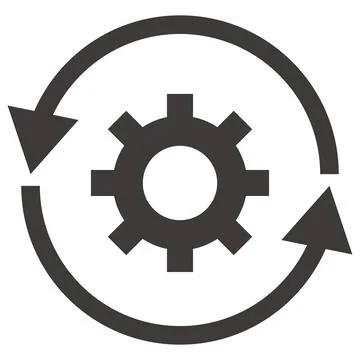 Rotating arrow and gear icon. Vectors. 스톡 일러스트