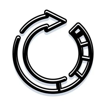 Rotating arrow icon illustrating refresh and reload process Stock Illustration
