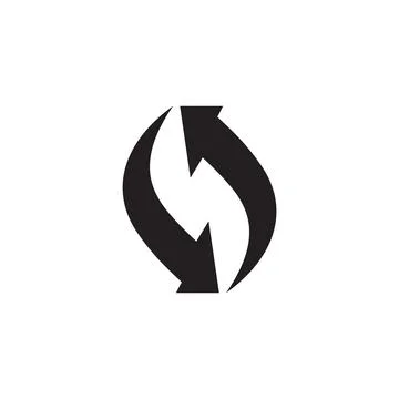 Rotating arrow icon logo design vector isolated on white background. Illustrazione stock