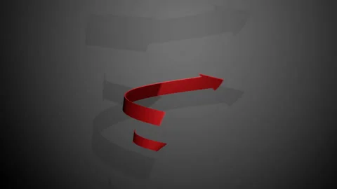 ROTATING ARROW MOVING UPWARD ANIMATION Stock Footage 194366693