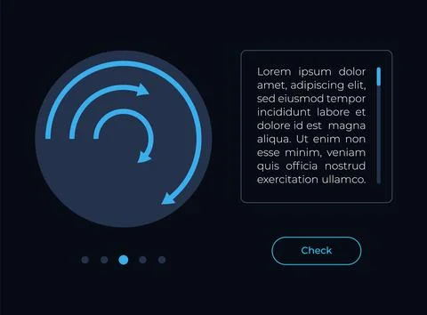 Rotating arrows chart UI element template Stock Illustration