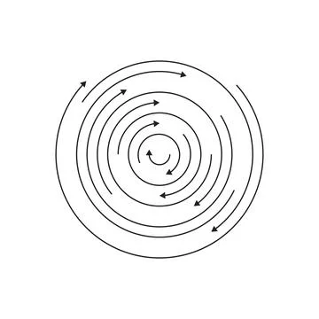Rotating arrows in circle clockwise direction Stock Illustration