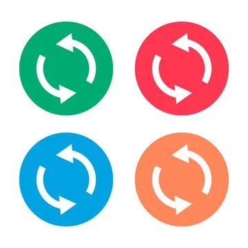 Rotating arrows icon set. Reload and refresh. Vectors. Stock Illustration