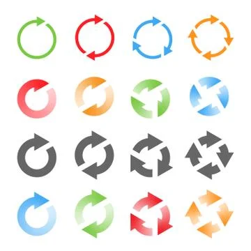 Rotating arrows set. vector illustration Illustrazione stock