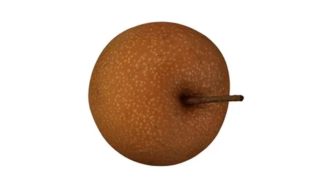 Rotating Asian Pear on White Background Stock Footage 80581144