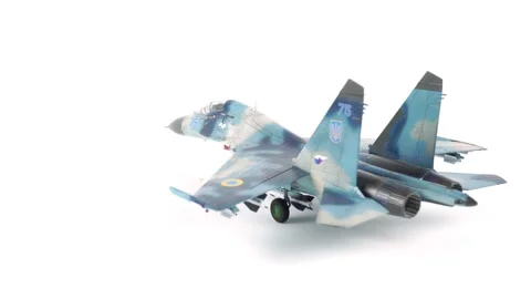 Rotating Assembly Model of Su-27 Fighter Airplane. Video stock 295454002