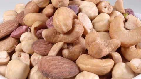 Rotating Assorted Nuts Stock Footage 143935633