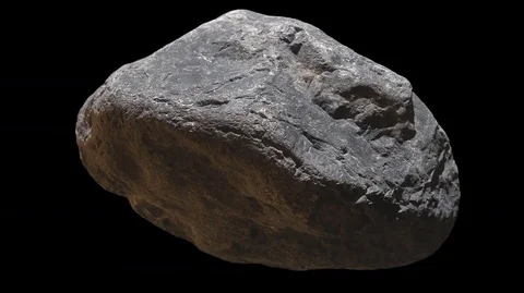 Rotating Asteroid / Meteor Loop ALPHA Stock Footage