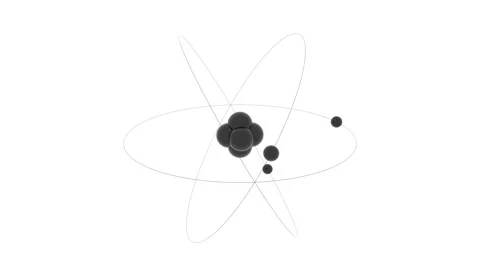 Rotating atomic structure on a white background. Seamless loop. Stock Footage 141658081