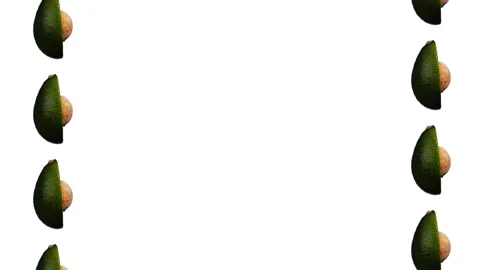 Rotating avocado pattern with place for text  on white background Stock Footage 156813336