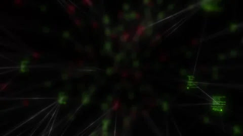 A rotating background around the computational clusters of the neural network Stock Footage 240462898