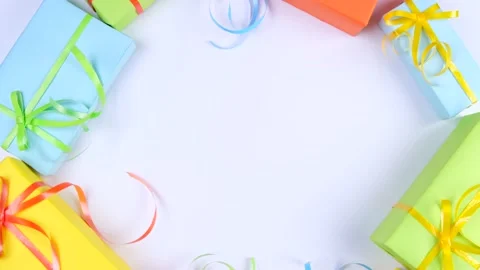 Rotating background with festive boxes Stock Footage 221147417