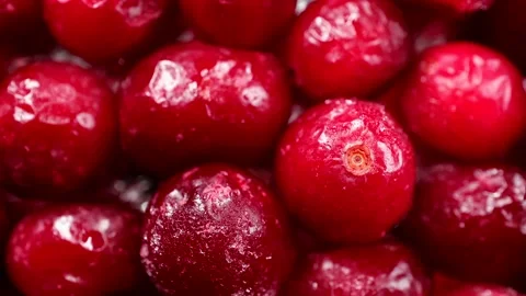 Rotating background from frozen red cranberries Stockbeeldmateriaal 232728201