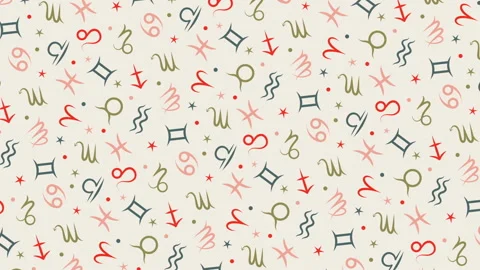 Rotating background pattern with Zodiac signs Stock Footage 109605287