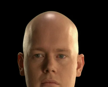 Rotating Bald Man Close Up Stock Footage 754262