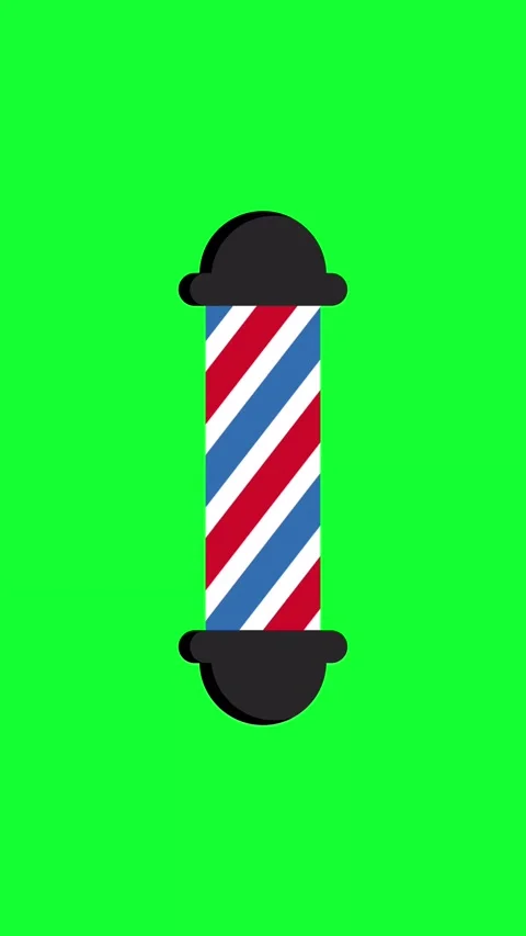 Rotating Barber Pole Animation on Green Screen Background Video stock 346568641
