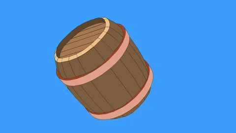Rotating barrel on a blue Screen Background Stock Footage 242745068