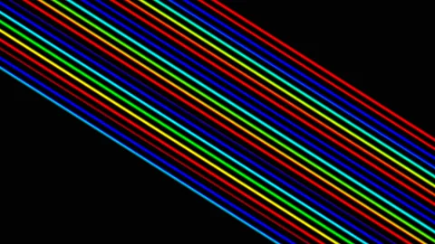 Rotating Bars Beams Colored Bright Rainbow Spectrum Turning Over Video stock 143909819