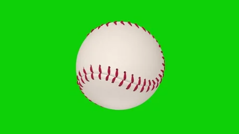 Rotating baseball ball on green screen background Видео 309181596