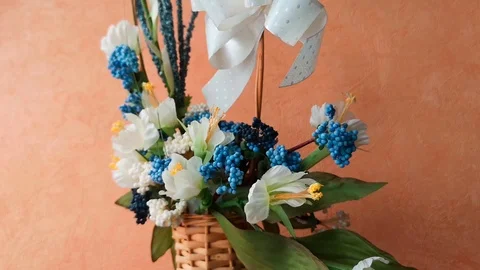 Rotating basket with flowers Stock Footage 103848646