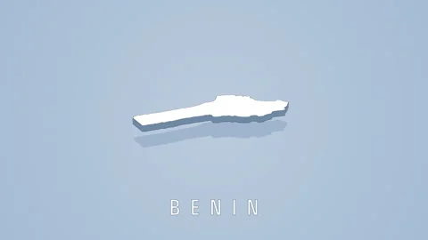 Rotating benin map on solid background Stock Footage 316254422