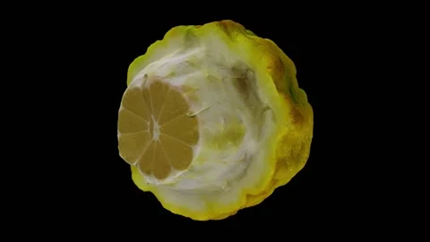 Rotating Bergamot on Black Background (Looping) Stock Footage 139723996