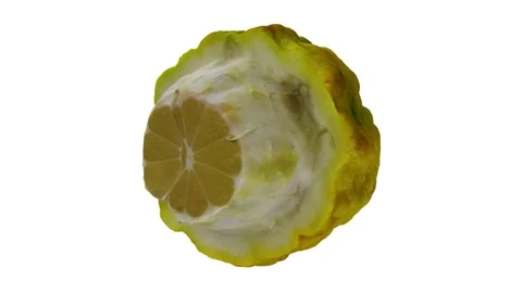 Rotating Bergamot Orange on White Background (Looping) Stock Footage 139724083