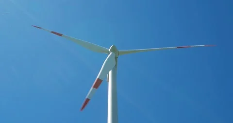 Rotating big wind turbine to generate electrical power Stock Footage 274568058