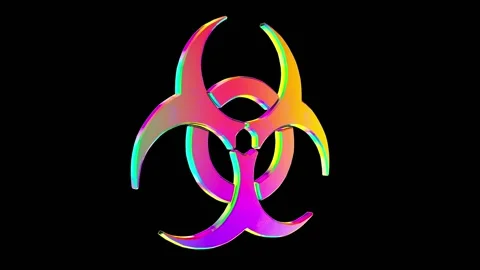 Rotating Biohazard. Multicolored Looped Element Видео 133721529