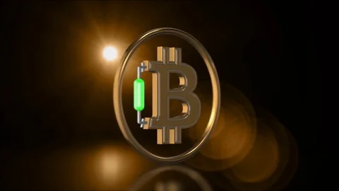 Rotating Bitcoin on black background, 3d animation Stock Footage 85326249