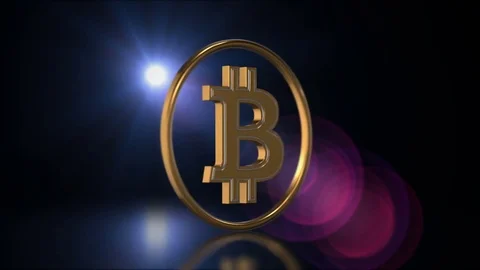 Rotating Bitcoin on black background, 3d animation Stock Footage 85326422