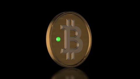 Rotating Bitcoin on black background, 3d animation Stock Footage 85326503