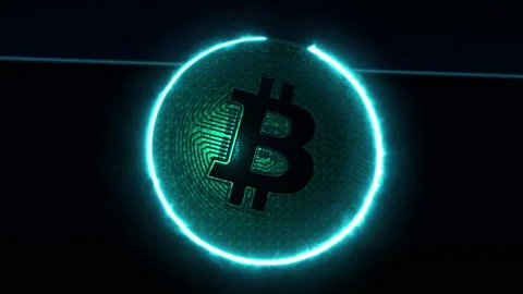 Rotating bitcoin Coin 3D spinning golden bitcoin symbol Stock Footage 256939458