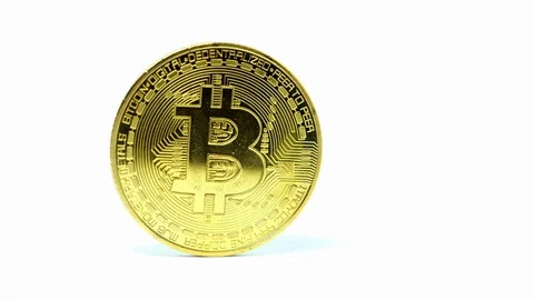Rotating Bitcoin Stock Footage 90480899