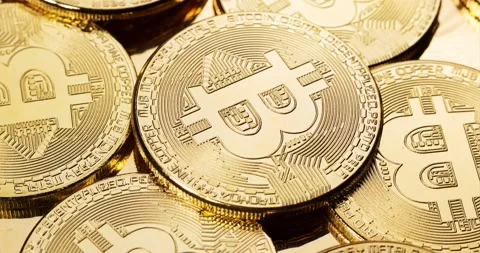 Rotating bitcoin Stock Footage 132918874
