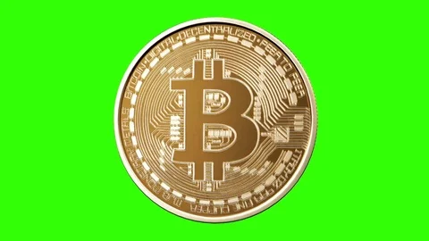 Rotating Bitcoin on a green background 動画素材 77514805