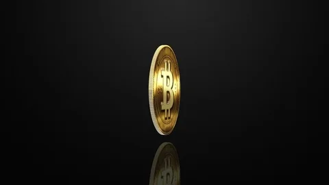 Rotating Bitcoin, seamless looping 3d animation.4k Stock Footage 84734372