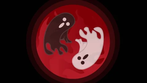 Rotating black and white ghost animation Stock Footage 240067957