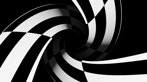 Rotating black and white lines spiral hypnotic illusion loop animation Stock-Footage 234446348