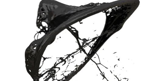Rotating black color splashes in slow motion (FULL HD) Vidéo 37038043
