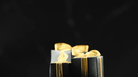 Rotating Black Gift Boxes. Black Friday Box Stock Footage 221197678