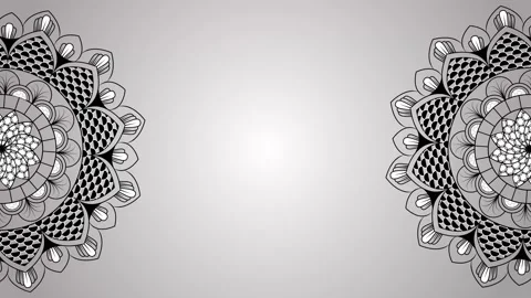 Rotating black Mandalas on the grey background Stock Footage 168931485