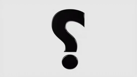 Rotating Black Question Mark Loop Isolated on alpha background Stock Footage 237598644