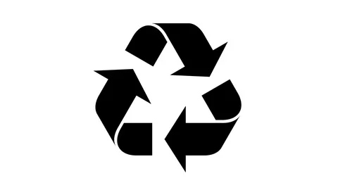 Rotating black recycle symbol seamless loop Stock Footage