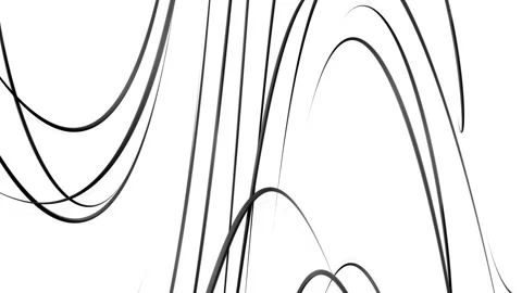 Rotating Black Wavy Lines Black and White Background Stock Footage 90553733