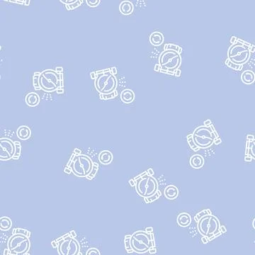 Rotating blade of lawn mower line seamless pattern 库存插图