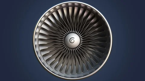 Rotating blades of airpane turbine, loopable motion background Stock Footage 110762885