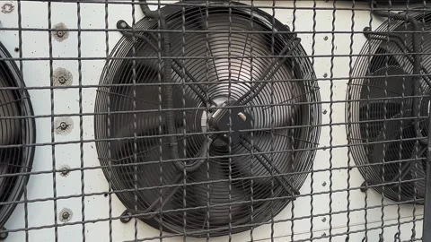 Rotating blades of large air conditioning fan. Stock Footage 255032650